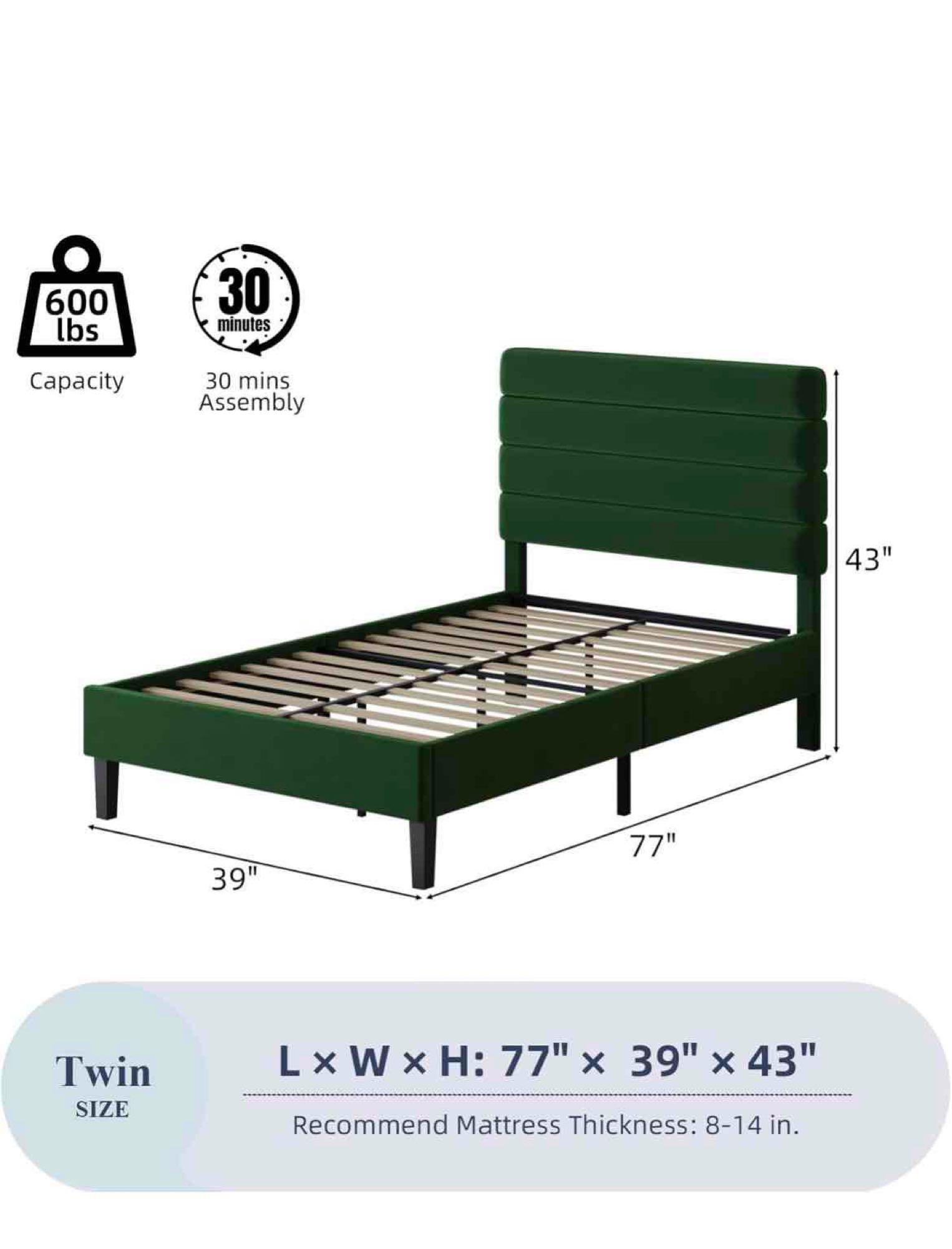 Single Bed Frame Velvet 2